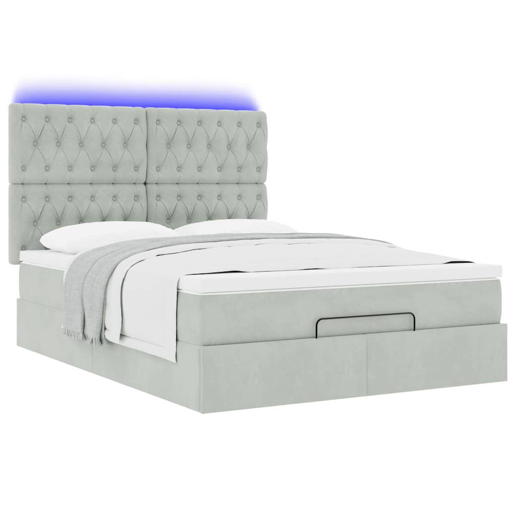 Otomanski krevet s madracima i LED 140x200 cm baršunasti