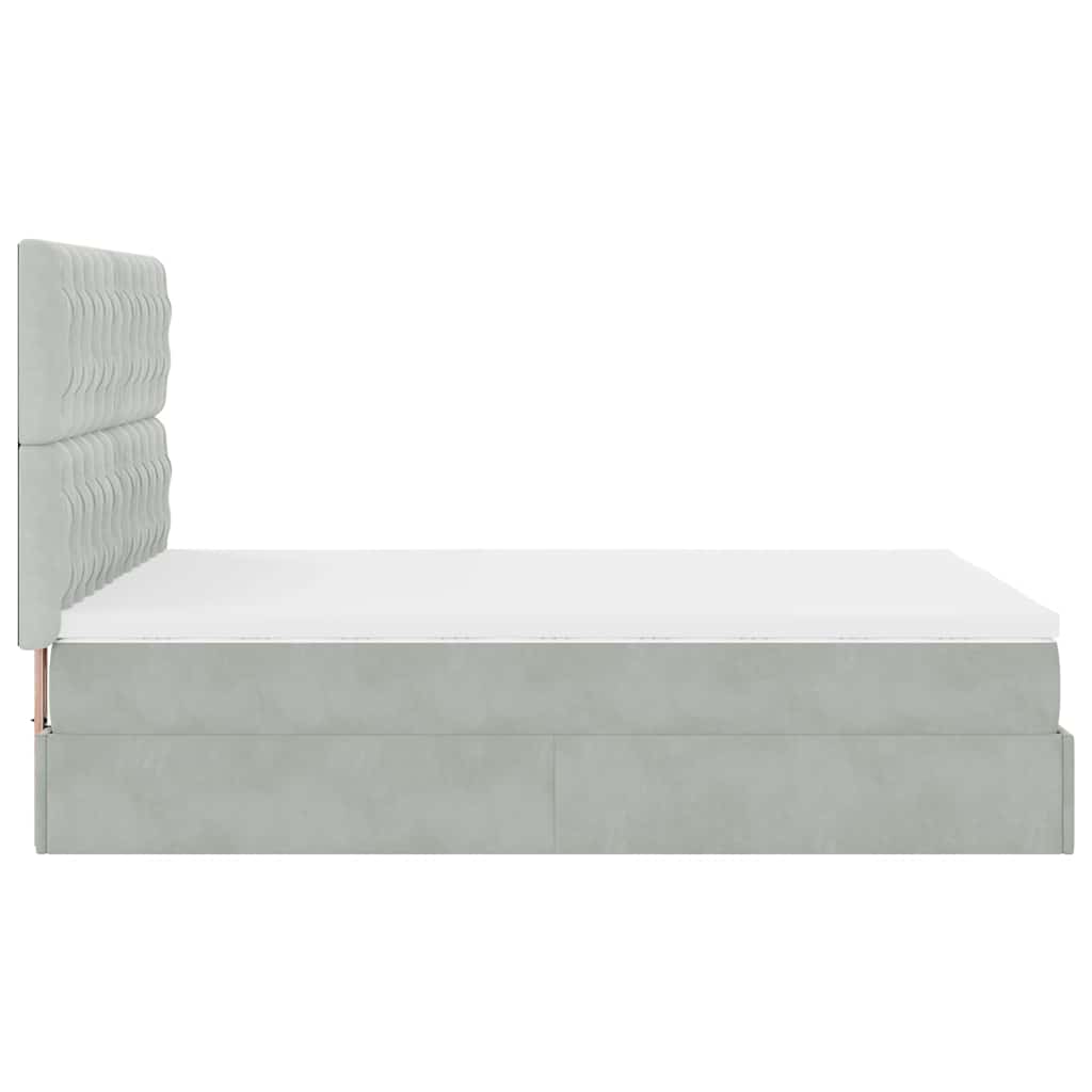 Otomanski krevet s madracima i LED 140x200 cm baršunasti