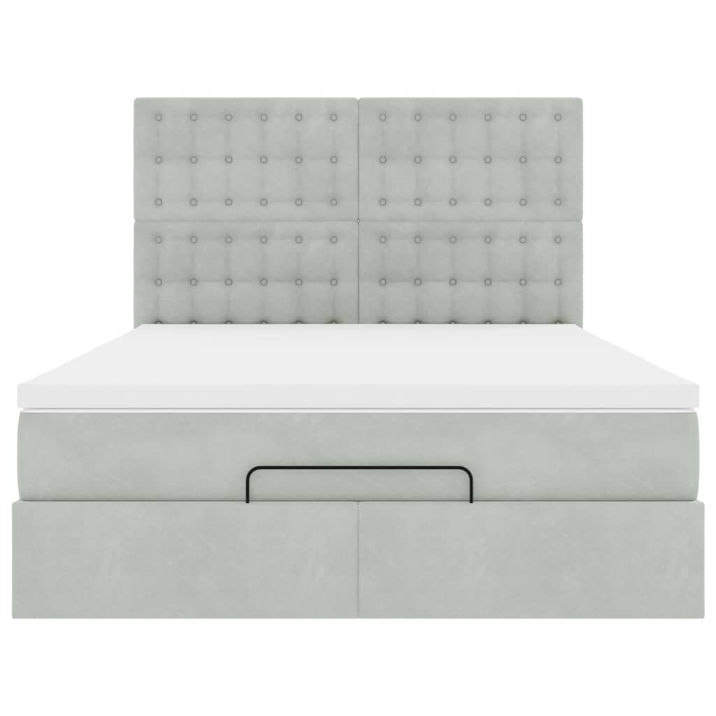 Otomanski krevet s madracima i LED 140x200 cm baršunasti