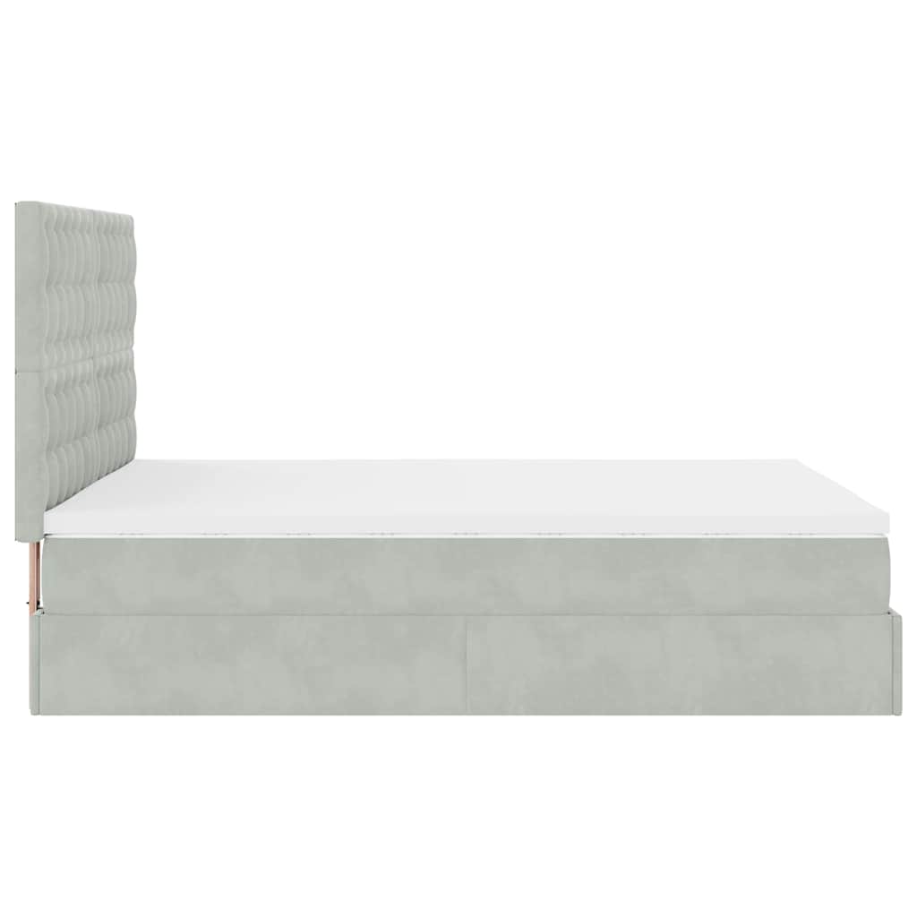 Otomanski krevet s madracima i LED 140x200 cm baršunasti