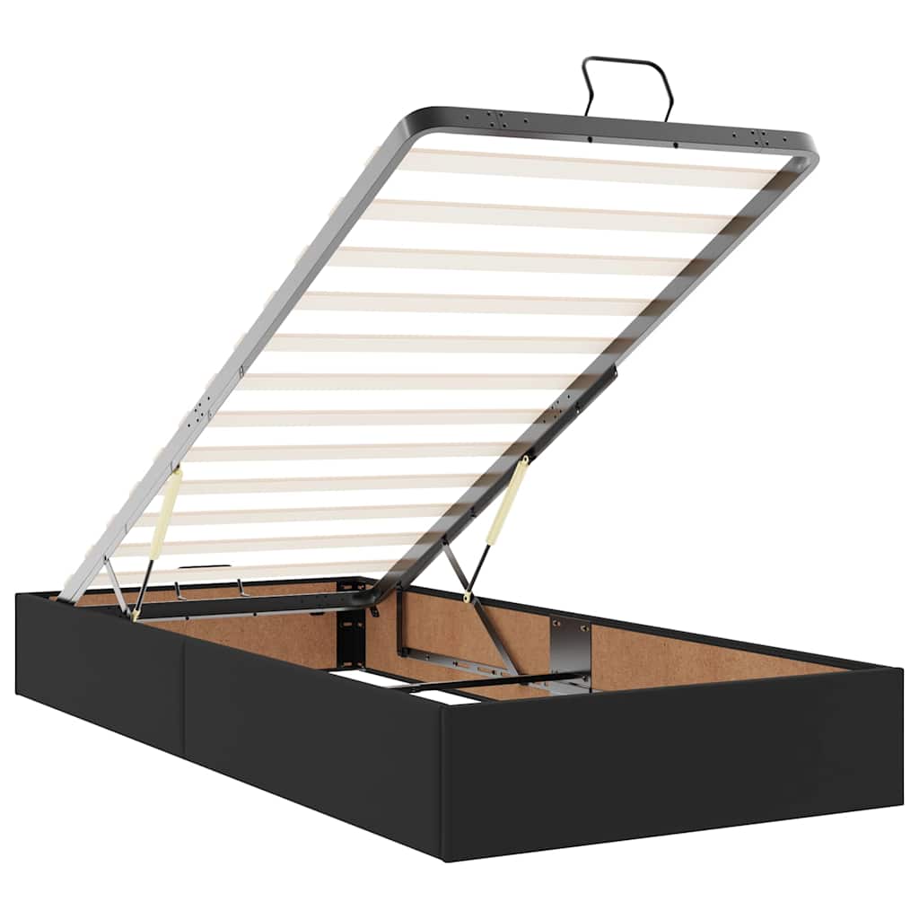 Otomanski krevet s madracima i LED crni 180x200 cm umjetna koža