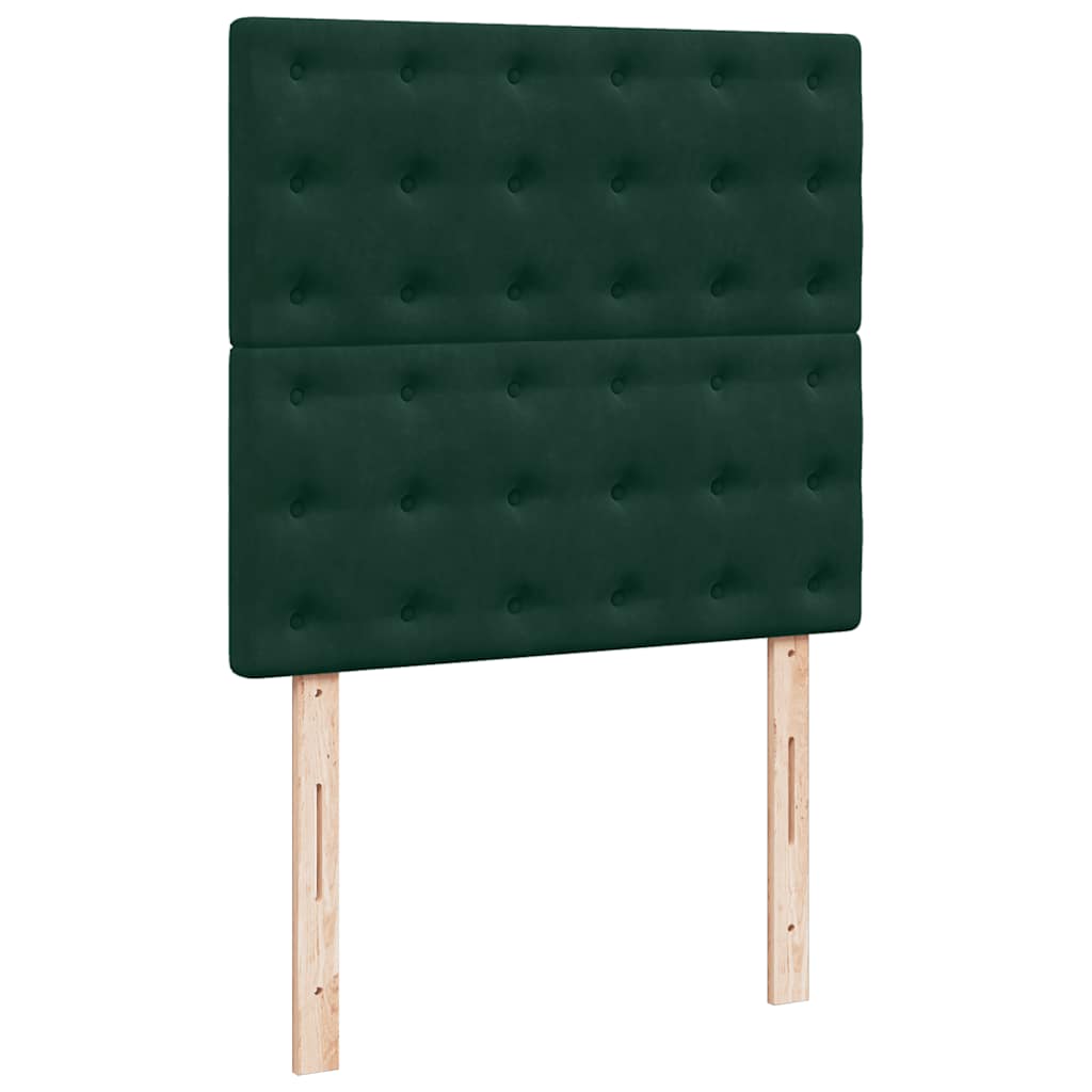 Okvir kreveta s madracima tamnozeleni 160x200cm baršunasti