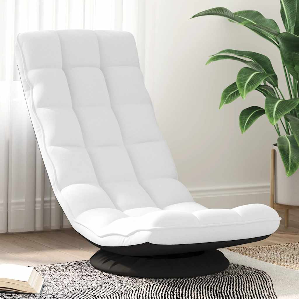 Okretna podna stolica bijela 70x51x79 cm tkanina