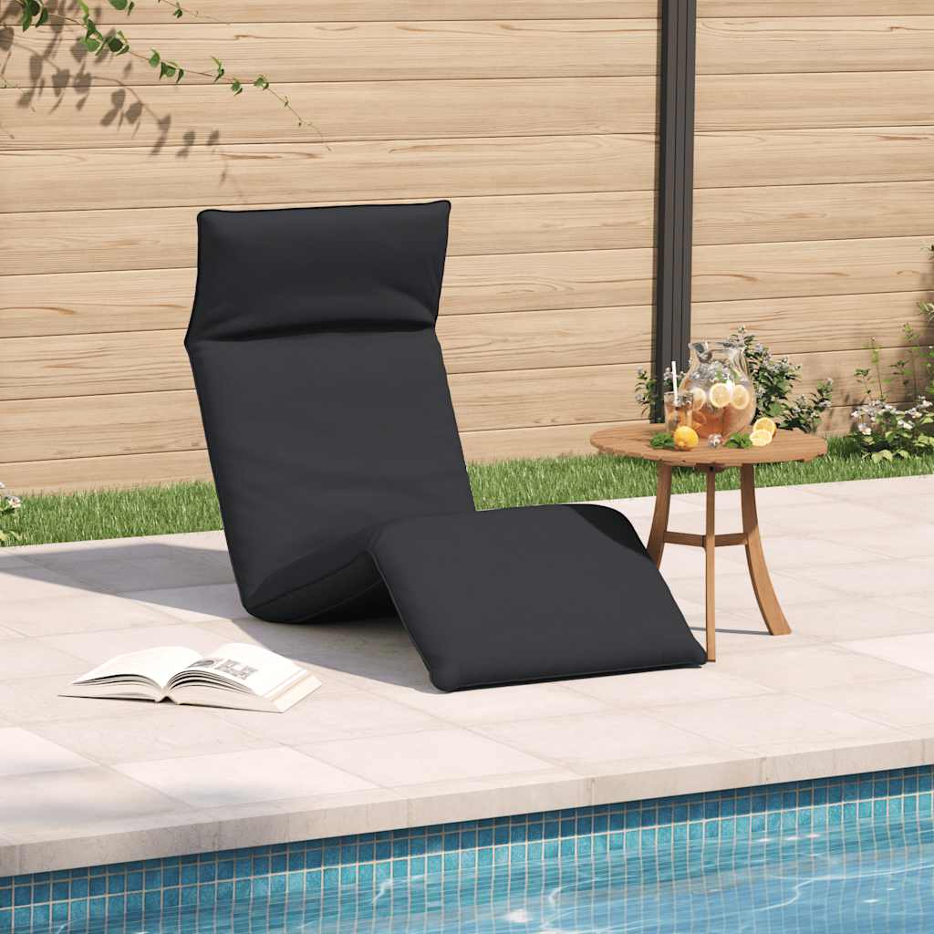 Sklopiva ležaljka za sunčanje crna 175x54x8,5 cm Oxford tkanina