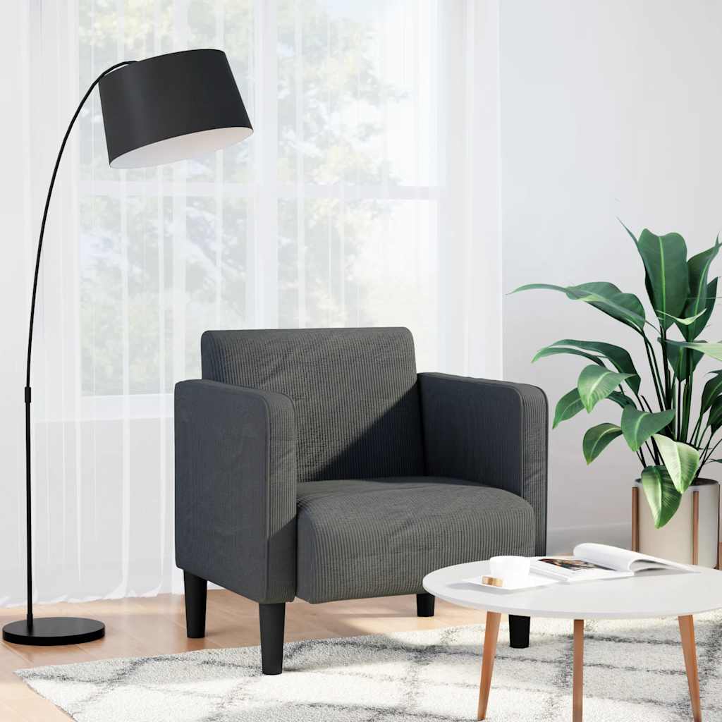 Sofa fotelja s naslonima za ruke tamno siva 54 cm