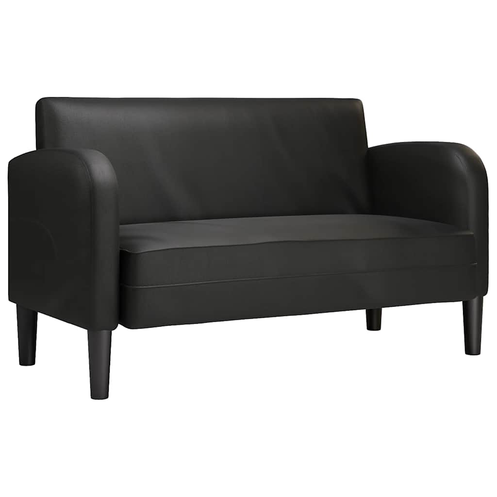 Sofa za dvije osobe crna 110 cm umjetna koža