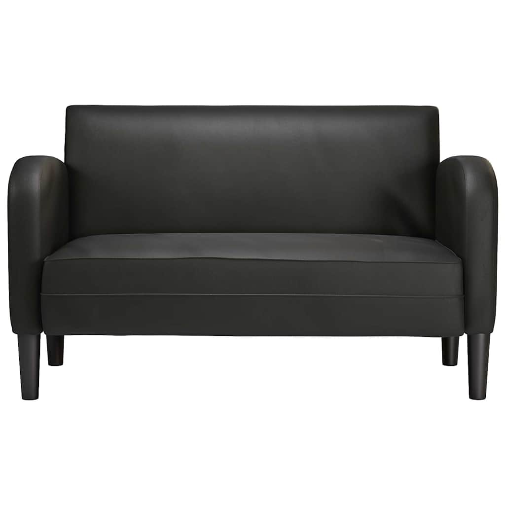 Sofa za dvije osobe crna 110 cm umjetna koža