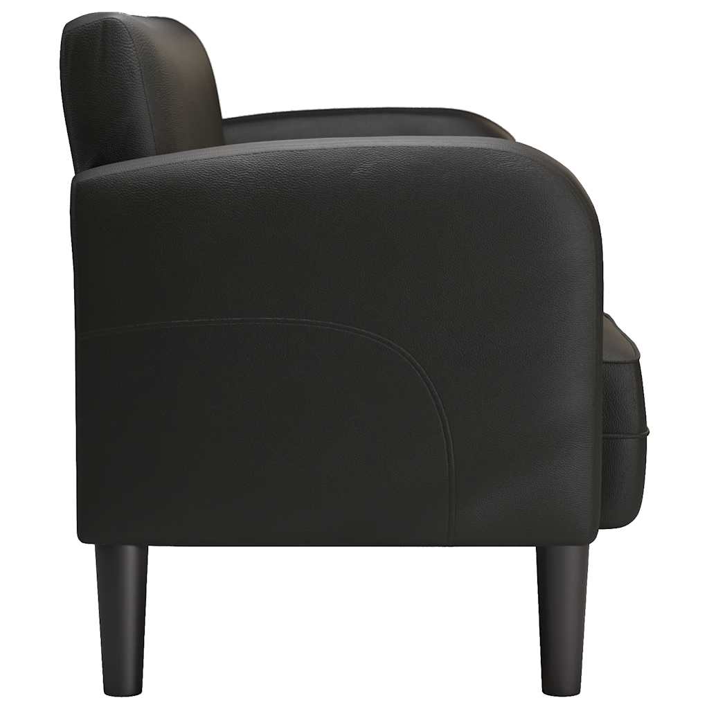 Sofa za dvije osobe crna 110 cm umjetna koža