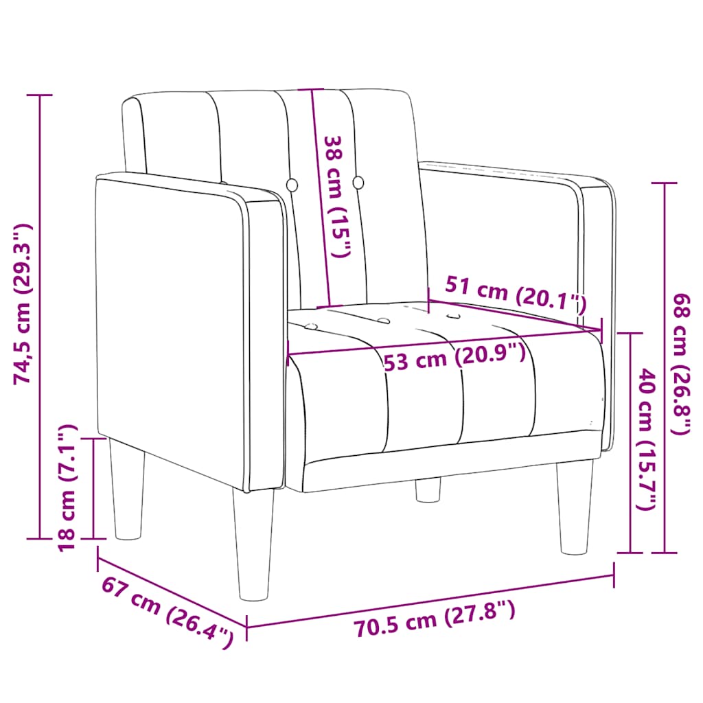 Sofa s naslonima za ruke tamnozelena 53 cm tkanina