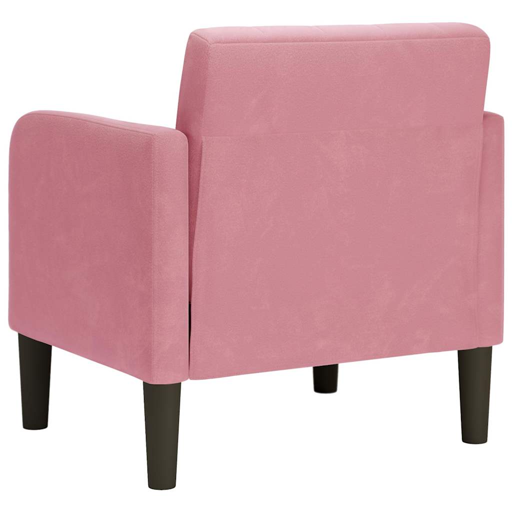 Sofa s naslonima za ruke, ružičasta, 54 cm, baršun