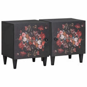 Ormarić s vratima 2 pcs Crna 40 x 33 x 46 cm Čvrsto drvo manga