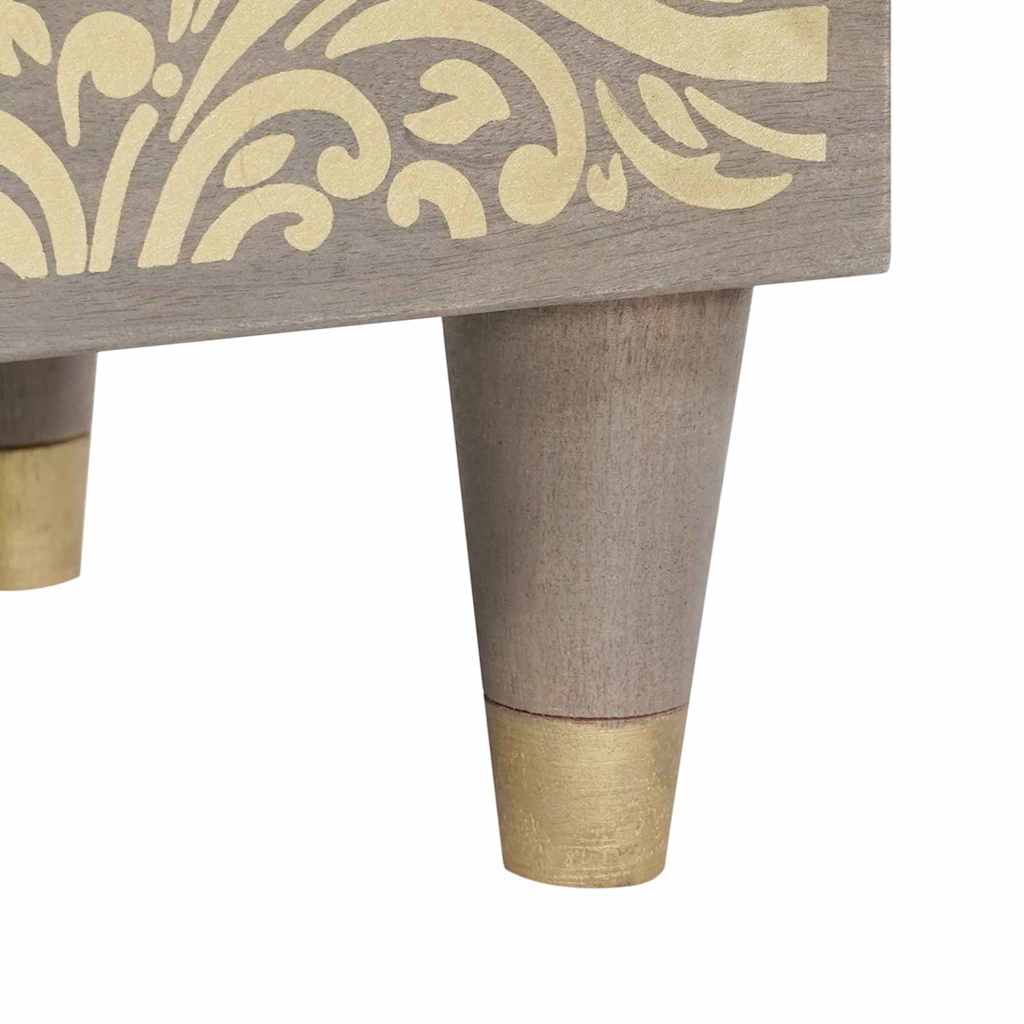 Ormarić s vratima Siva 40 x 33 x 46 cm Čvrsto drvo manga