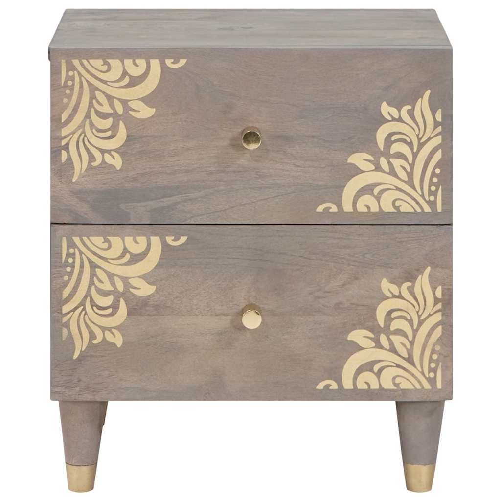 Noćni ormar 2 pcs Siva 40 x 33 x 46 cm Čvrsto drvo manga