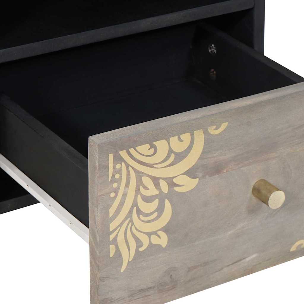 TV ormar s ladicama Siva 70 x 33 x 46 cm Čvrsto drvo manga