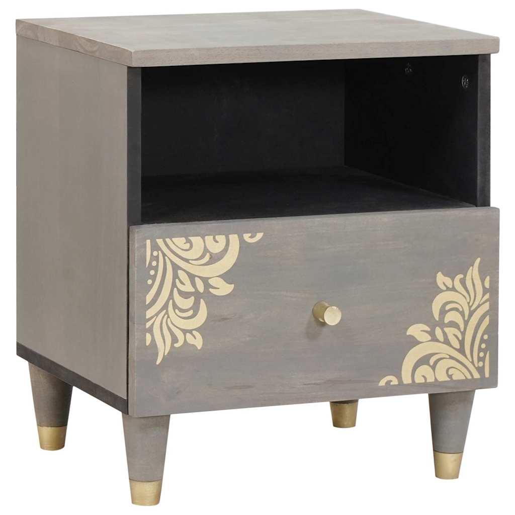 Noćni ormar 2 pcs Siva 40 x 33 x 46 cm Čvrsto drvo manga