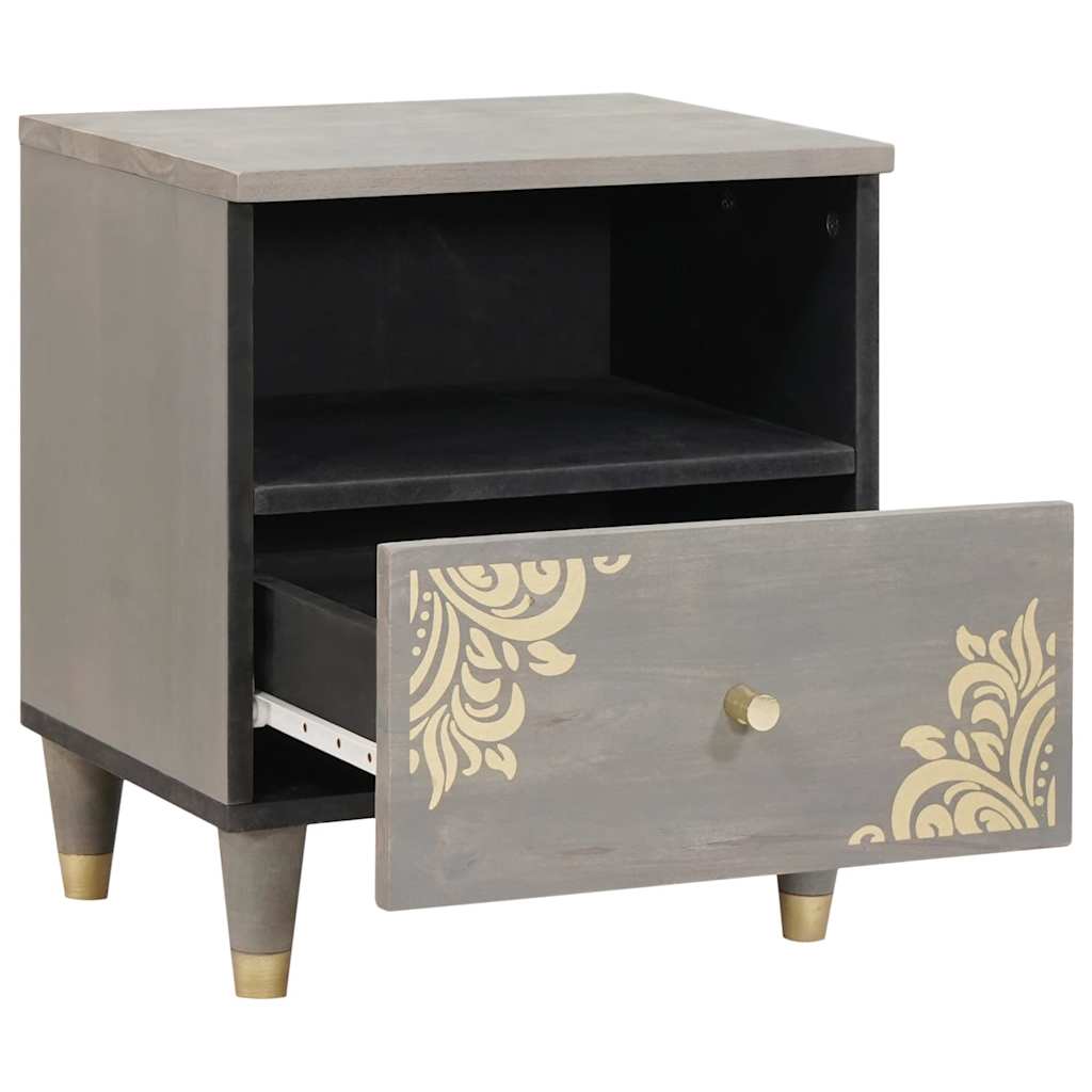 Noćni ormar 2 pcs Siva 40 x 33 x 46 cm Čvrsto drvo manga