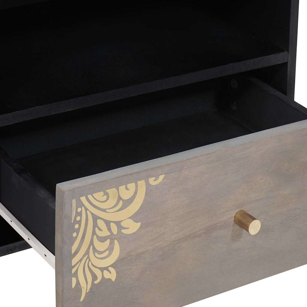 TV ormar s ladicama Siva 80 x 33 x 46 cm Čvrsto drvo manga