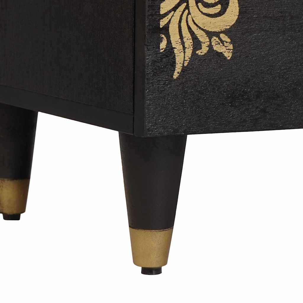 Noćni ormar 2 pcs Crna 40 x 33 x 46 cm Čvrsto drvo manga