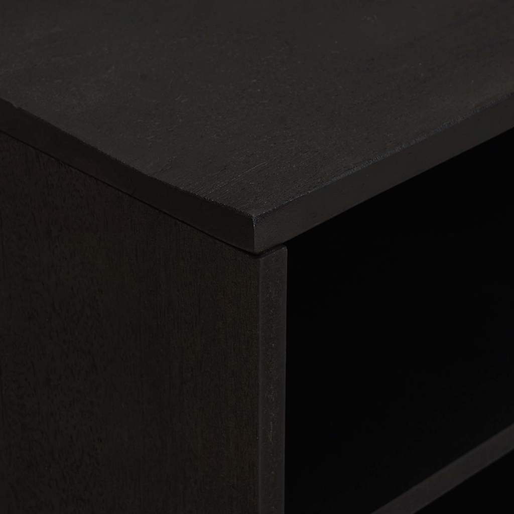 TV ormar s policom Crna 80 x 33 x 46 cm Čvrsto drvo manga