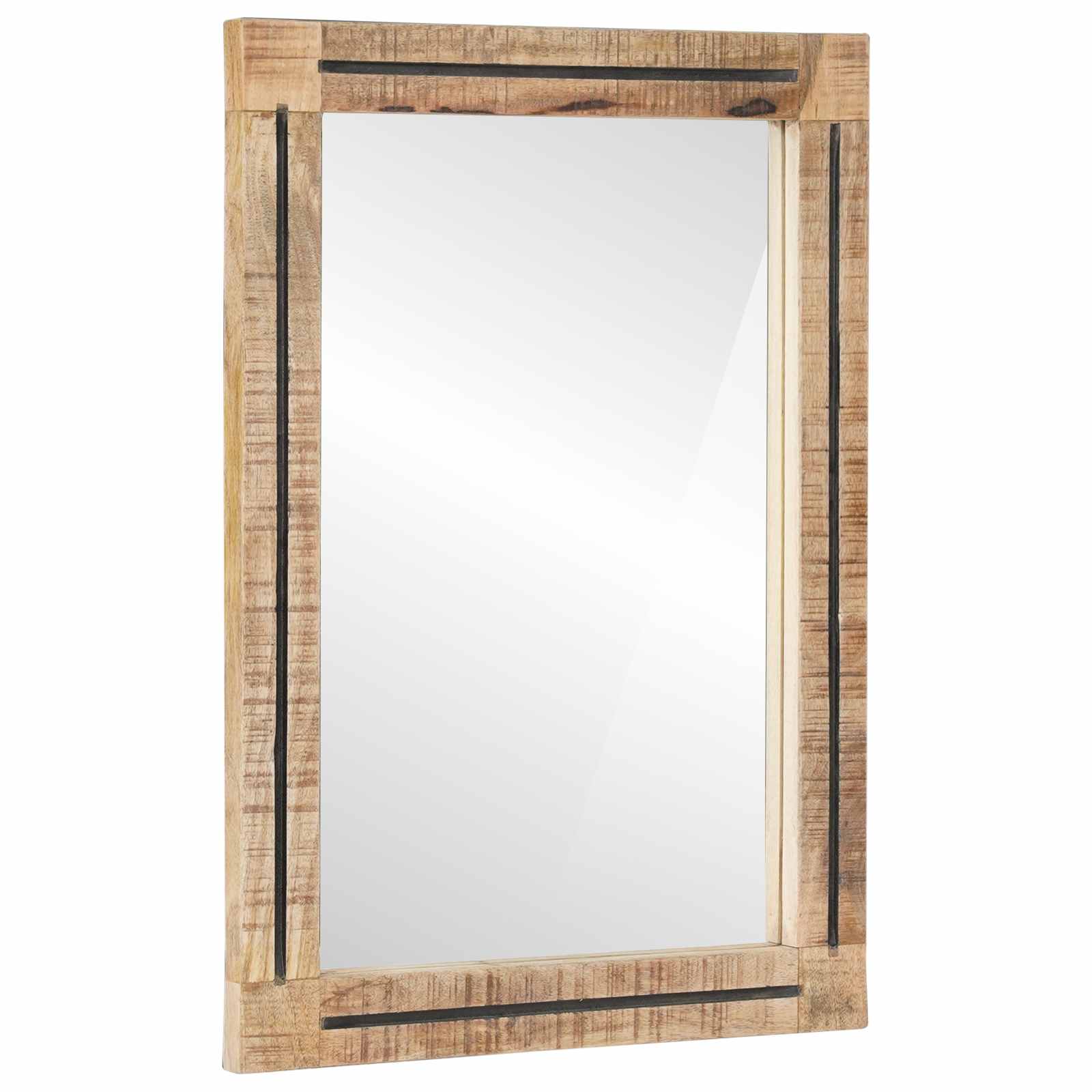 Ogledalo Zidne s ogledalom Smeđa i crna 70 x 50 x 3 cm Stakl