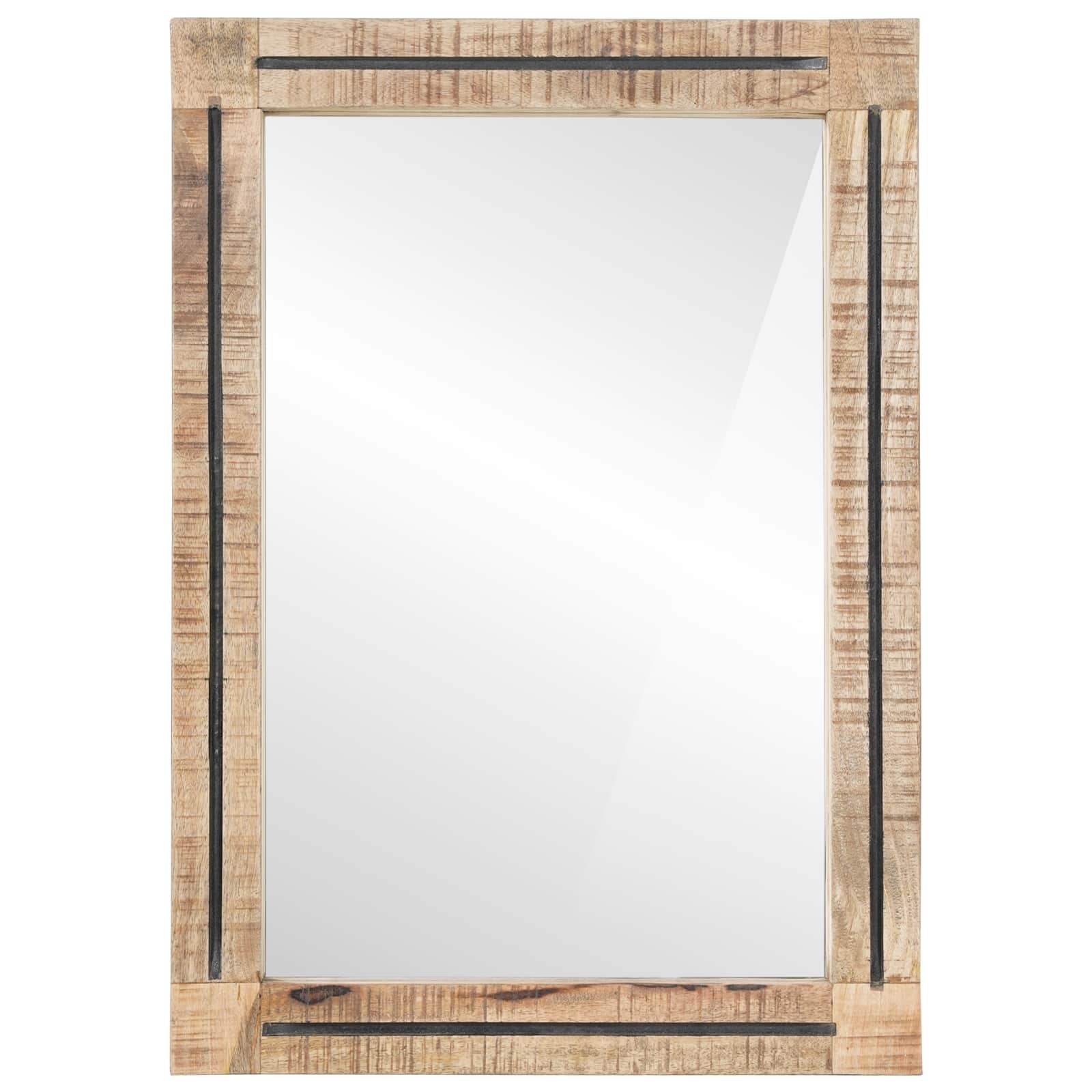 Ogledalo Zidne s ogledalom Smeđa i crna 70 x 50 x 3 cm Stakl