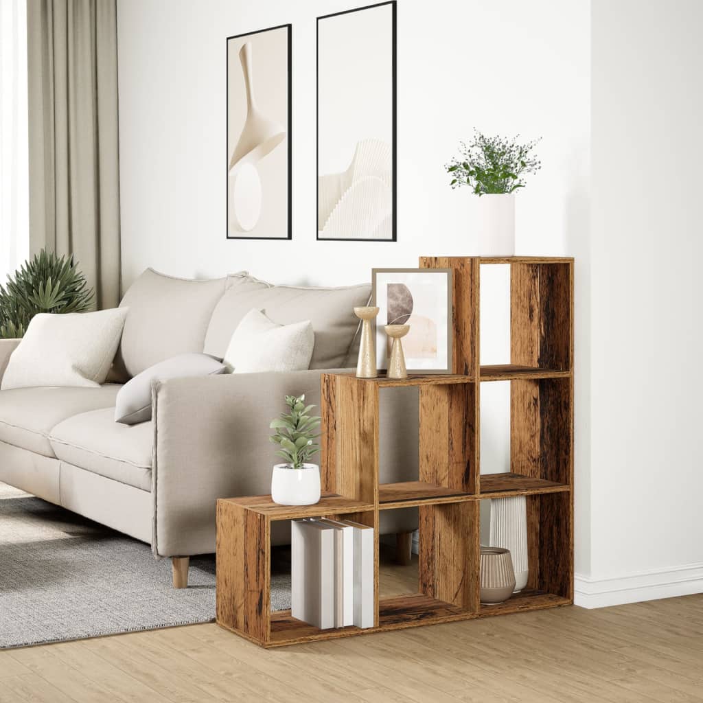 Pregrada / regal za knjige 3 razina boja drva 99x29x99cm drveni