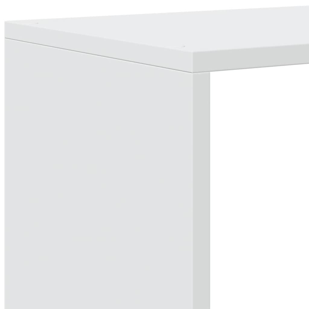 Pregrada za knjige 4 razine bijeli 131,5x29x131,5 cm drvena