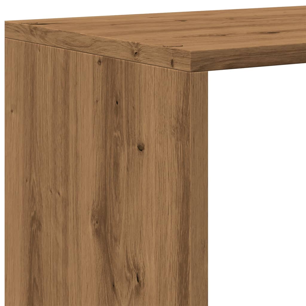 Pregrada/regal za knjige 4 razina hrast 131,5x29x131,5cm drveni