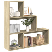 Pregrada / regal za knjige 3 razina hrast 123x29x123 cm drveni