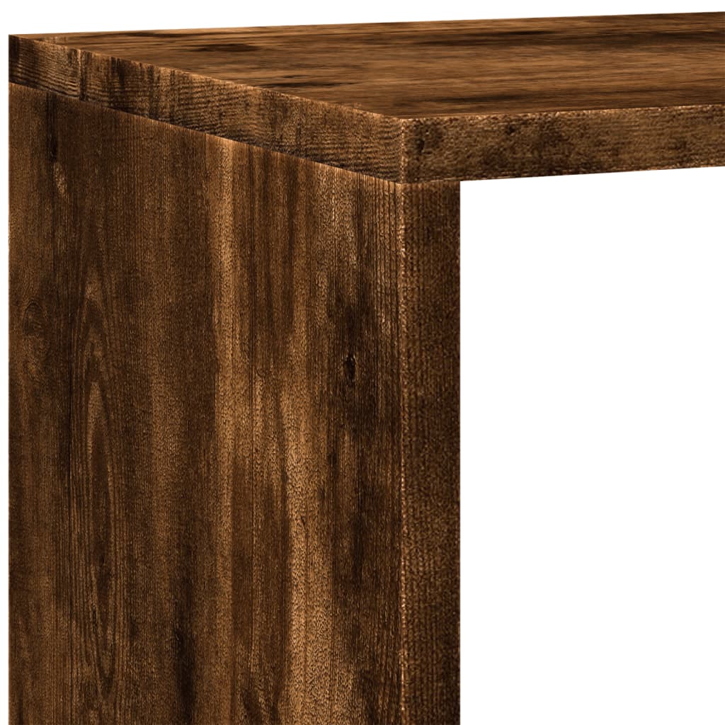 Pregrada/regal za knjige 4 razina hrast 143,5x29x143,5cm drveni Smeđa