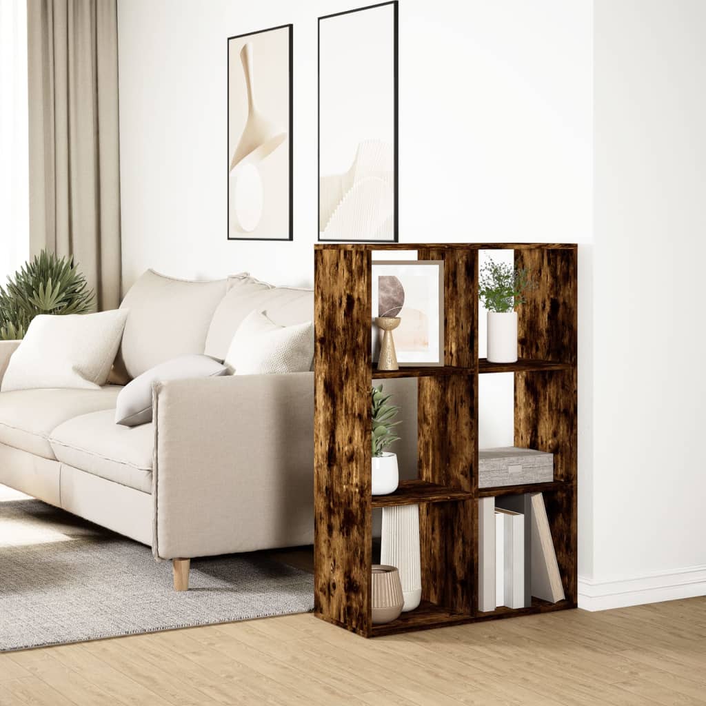 Pregrada / regal za knjige boja hrasta 69,5x29x103,5 cm drveni
