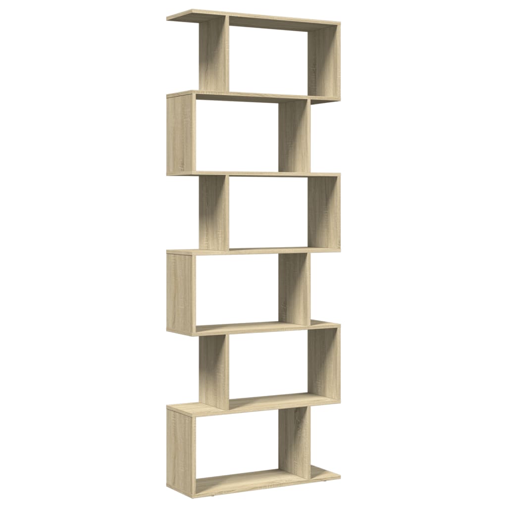 Pregrada / regal za knjige 6 razina hrast 70x24x193 cm drveni