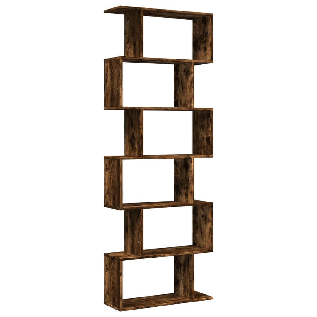 Pregrada / regal za knjige 6 razina hrast 70x24x193 cm drveni