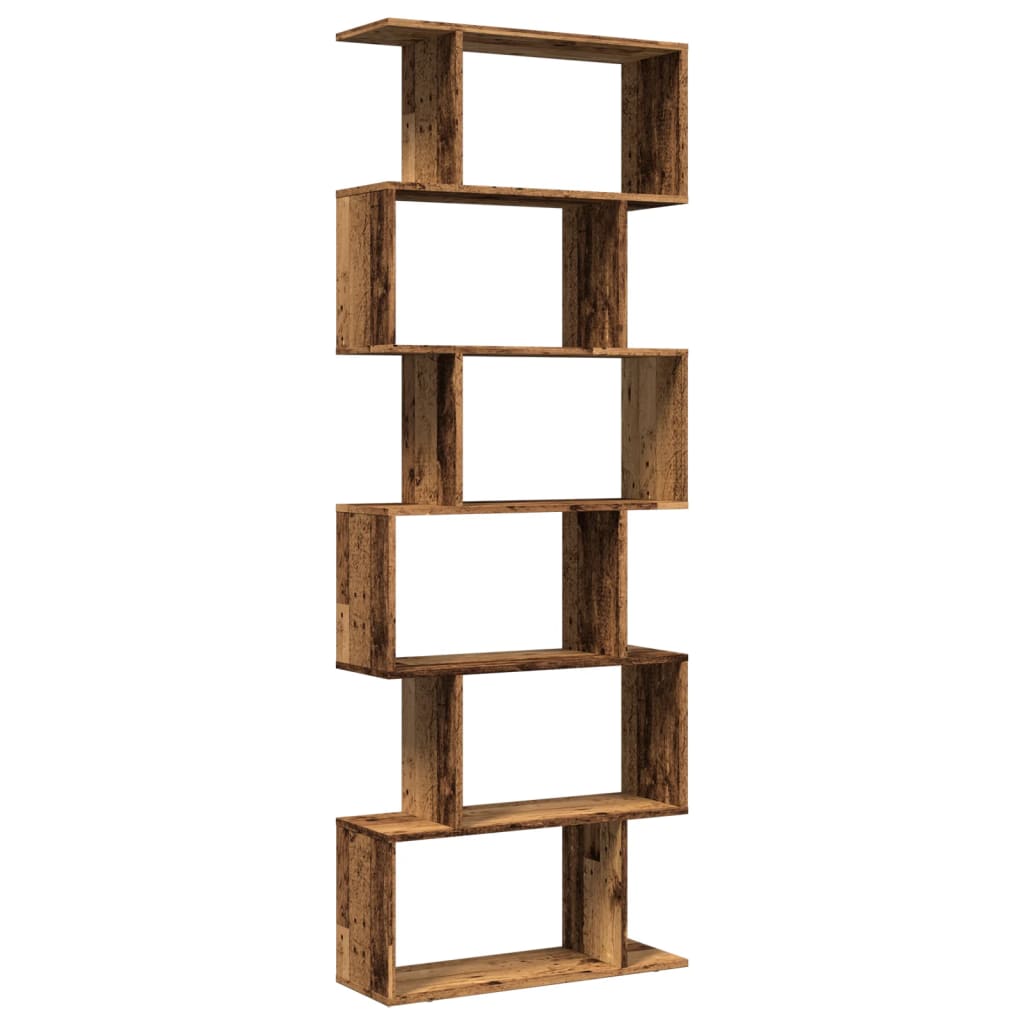 Sobna pregrada / regal za knjige 6 razina 70x24x193 cm drveni