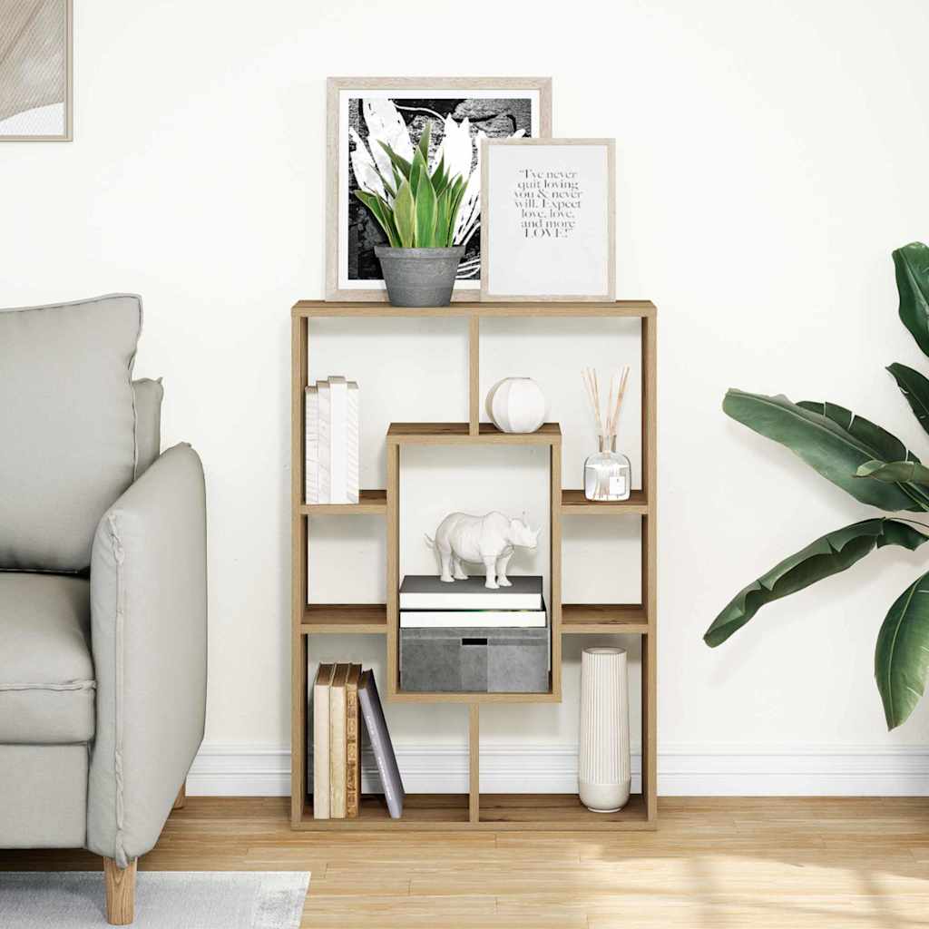 Regal za knjige boja hrasta 63x20x90 cm konstruirano drvo Smeđa