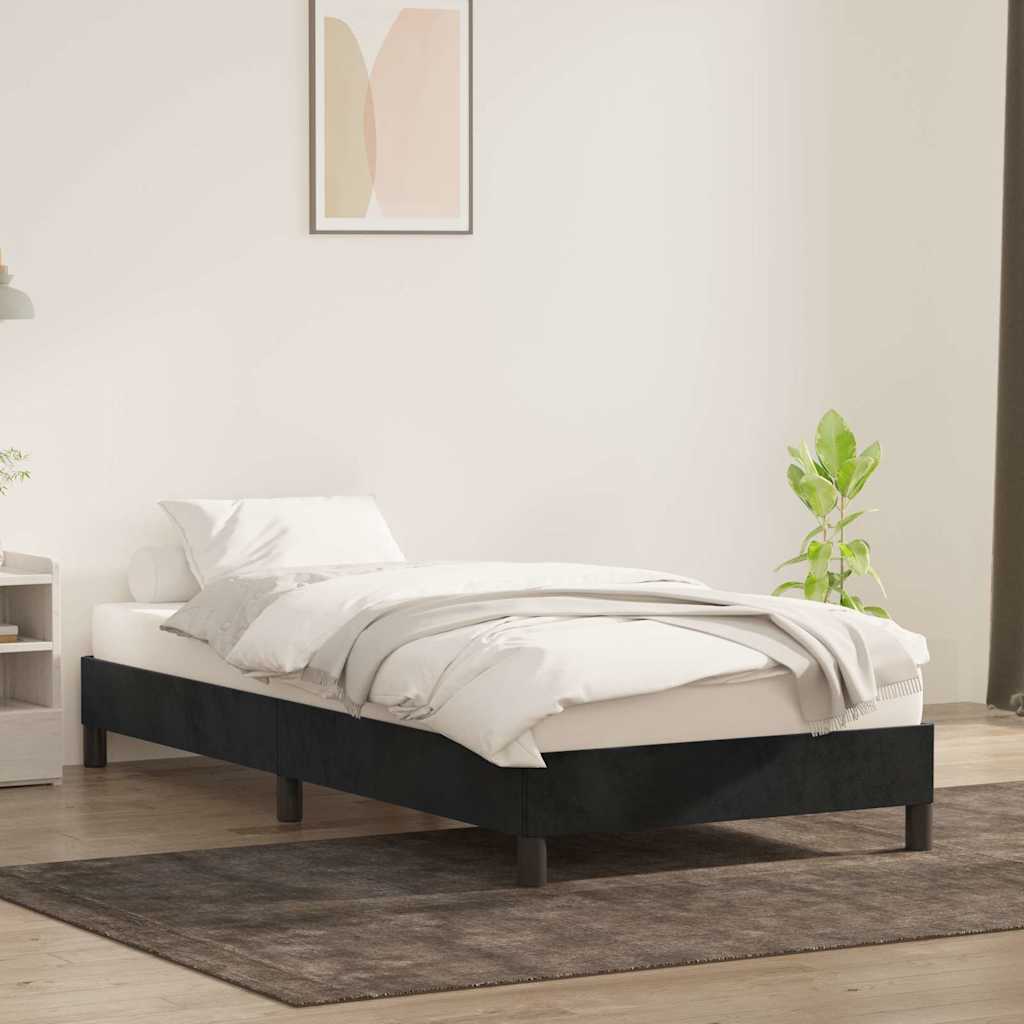 Okvir kreveta bez madraca crni 80x210 cm baršun