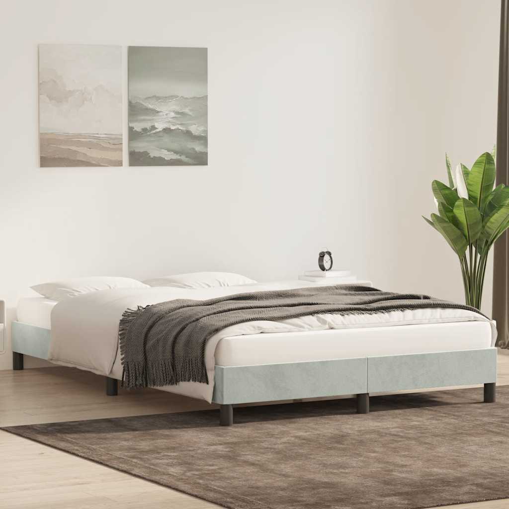 Okvir kreveta bez madraca svijetlo sivi 140x210 cm baršun