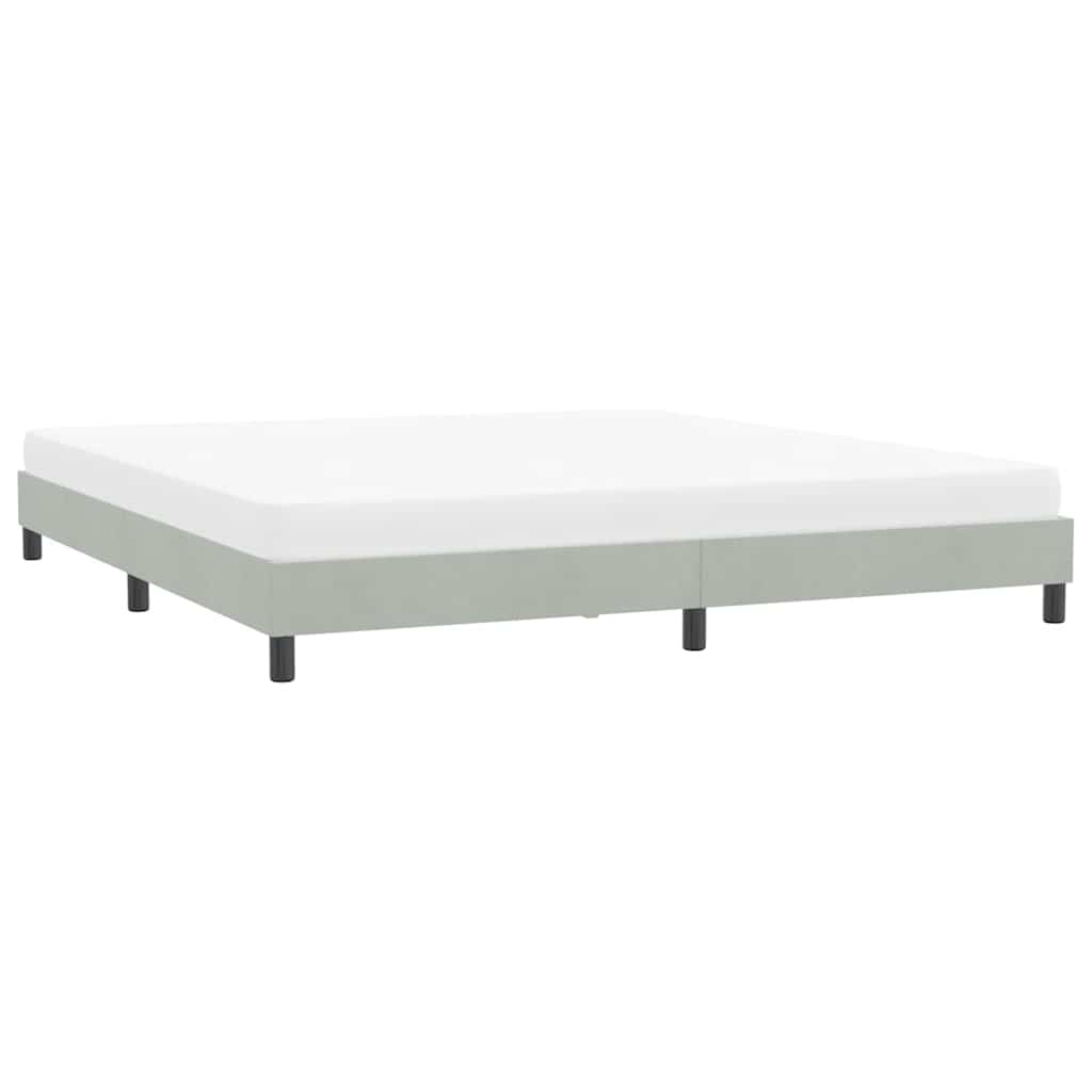 Okvir kreveta bez madraca svijetlo sivi 180x210 cm baršun