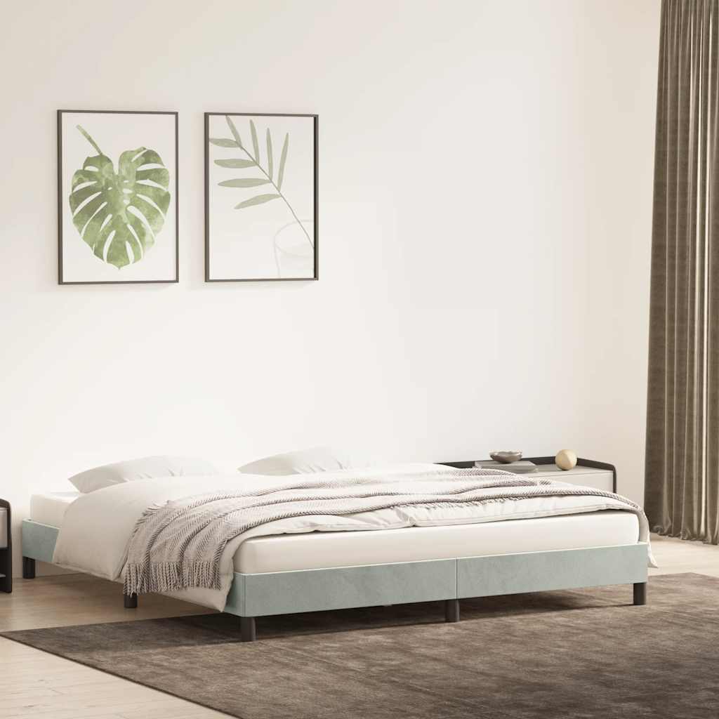Okvir kreveta bez madraca svijetlo sivi 200x210 cm baršun