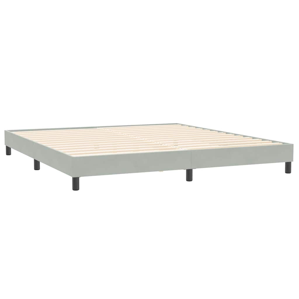 Okvir kreveta bez madraca svijetlo sivi 200x210 cm baršun