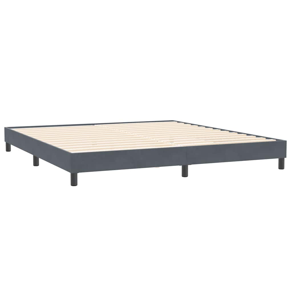 Okvir kreveta bez madraca tamno sivi 200x210 cm baršun