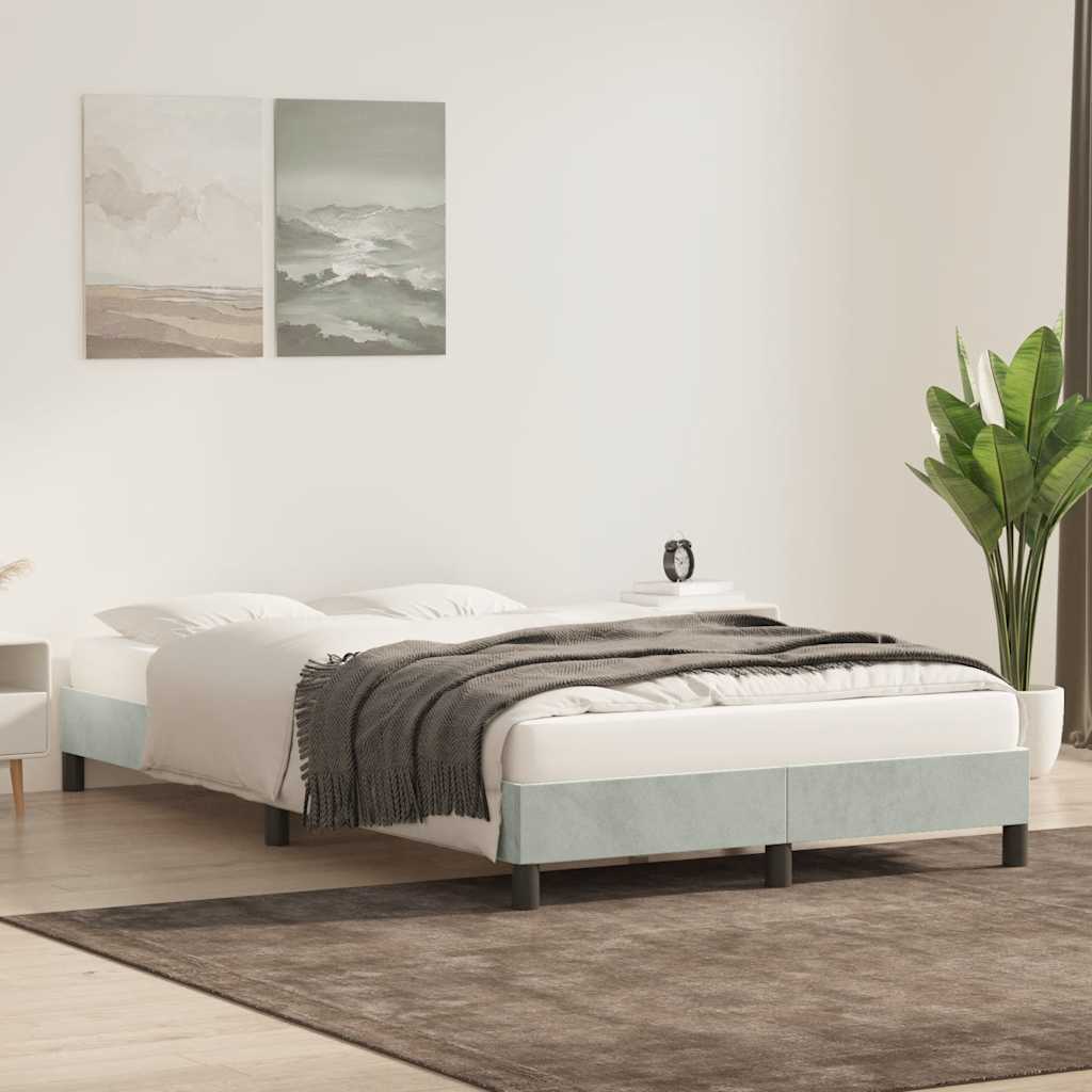 Okvir kreveta bez madraca svijetlo sivi 80x220 cm baršun