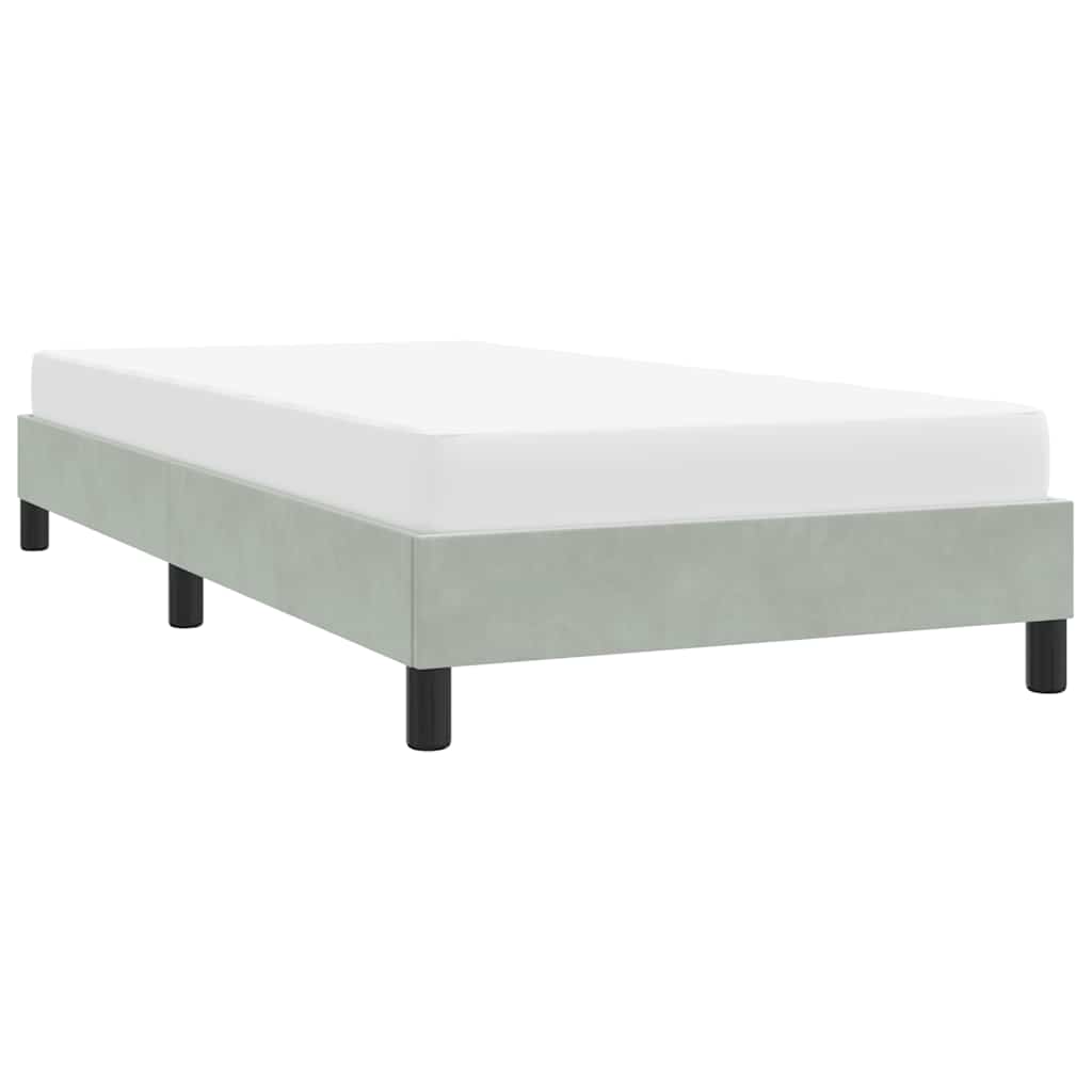 Okvir kreveta bez madraca svijetlo sivi 80x220 cm baršun