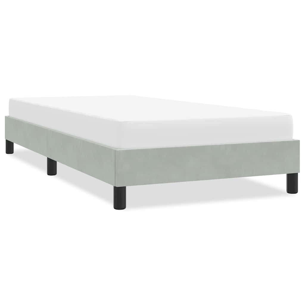 Okvir kreveta bez madraca svijetlo sivi 80x220 cm baršun