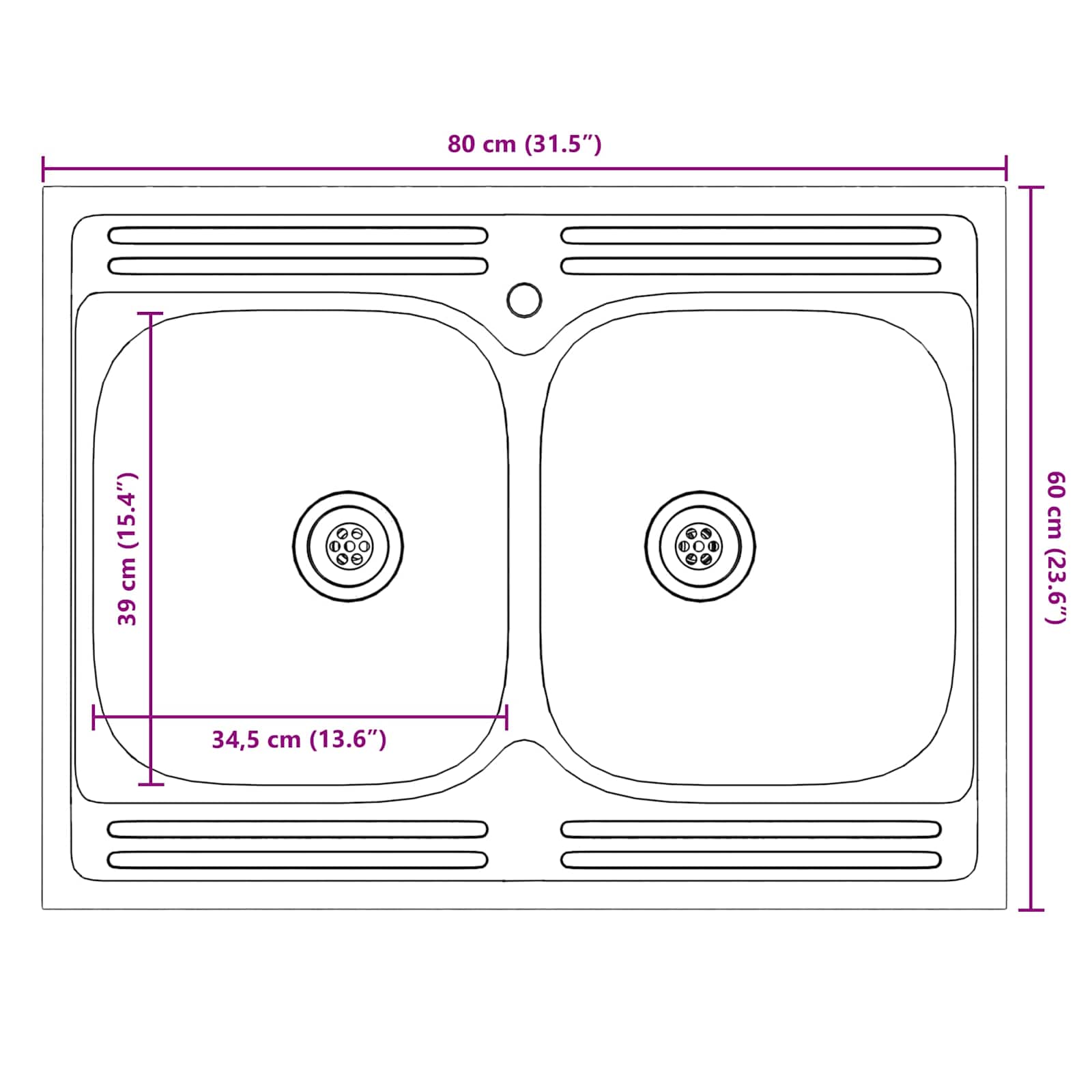 Kuhinjski ormarić za sudoper Lucca 2 pcs Betonski sivi