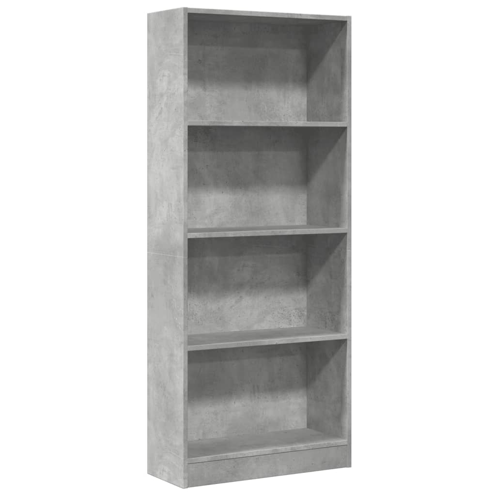 Regal za knjige boja betona 60x24x143 cm konstruirano drvo