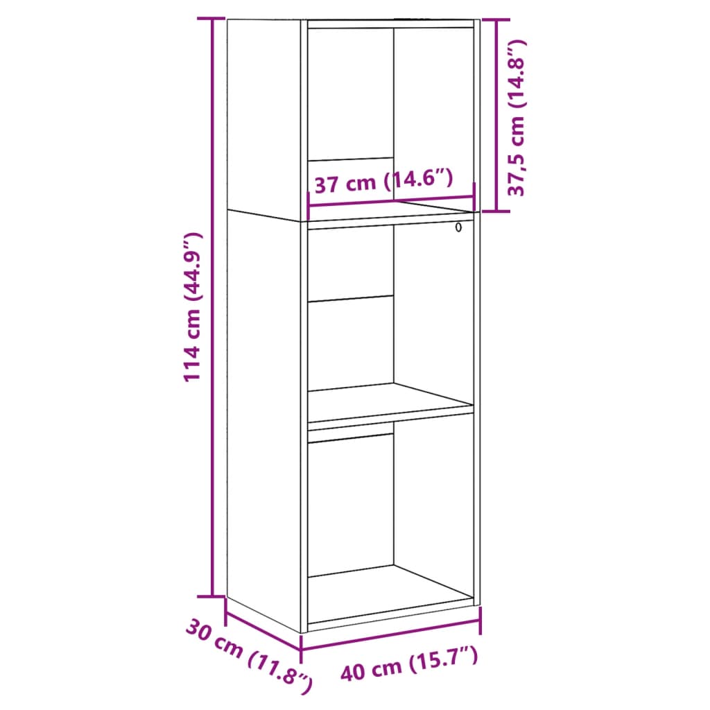 Regal za knjige boja hrasta 40x30x114 cm od konstruiranog drva