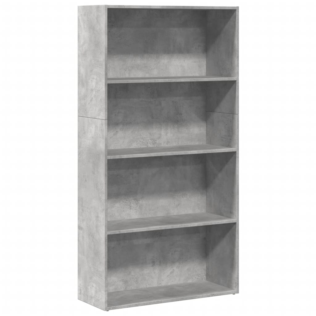 Regal za knjige siva boja betona 80x30x152 cm konstruirano drvo