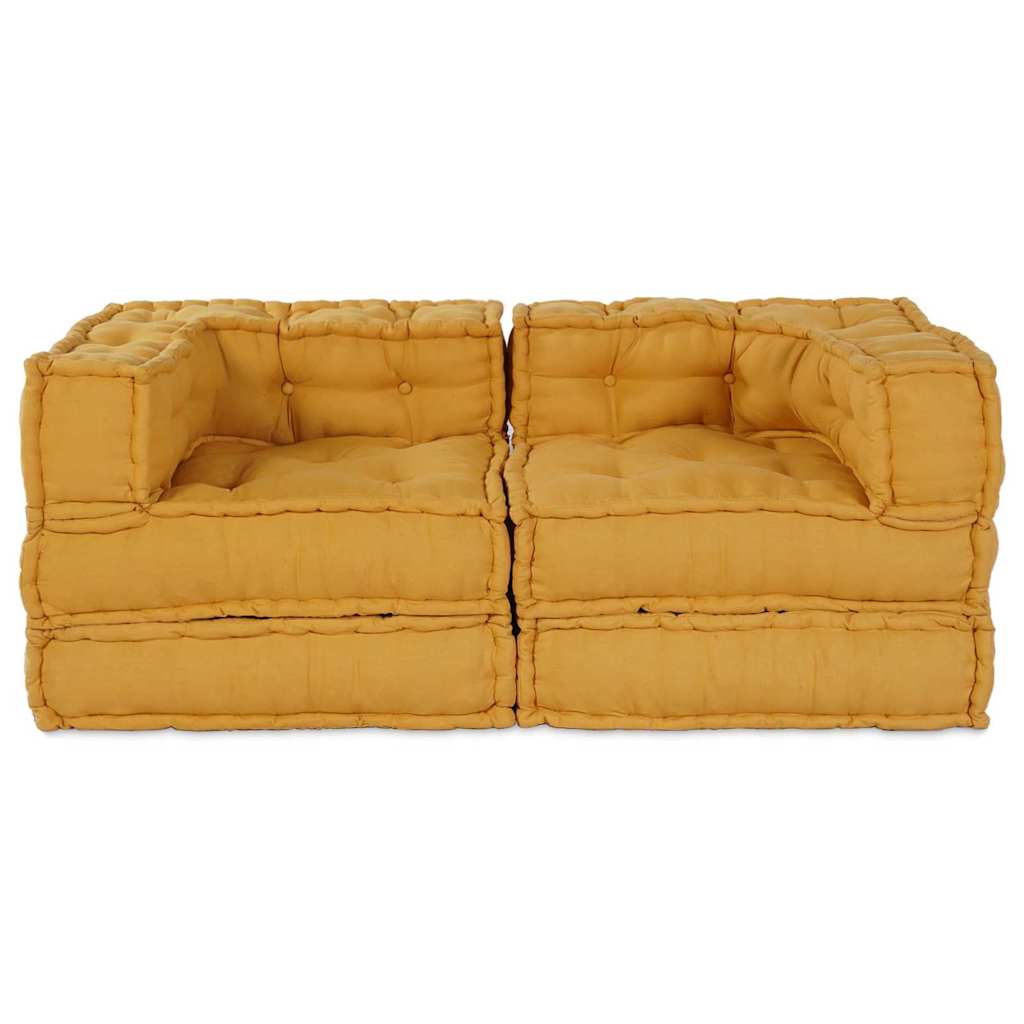 Modularna sofa 2 pcs Žuta 140 x 70 x 56 cm Tkanina