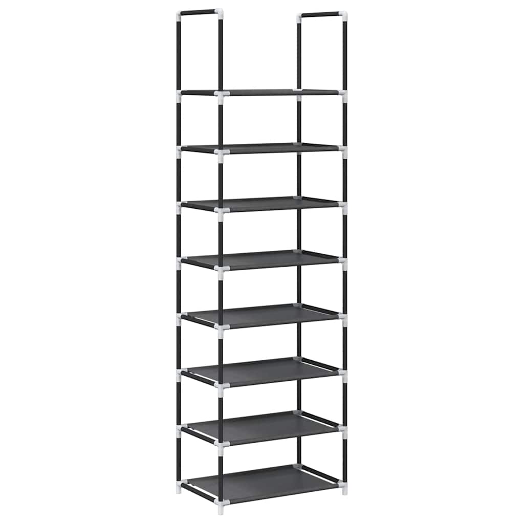 Stalak za cipele 8 nivoa crni 44x28x145 cm netkana tkanina